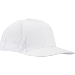 Boné de 6 painéis em sarja de algodão com pala plana 260 g/m2 cor branco vista lateral