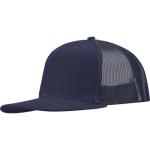 Boné de 6 painéis em sarja de algodão com pala plana 260 g/m2 cor azul-marinho