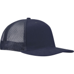 Boné de 6 painéis em sarja de algodão com pala plana 260 g/m2 cor azul-marinho vista lateral