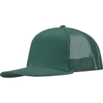 Boné de 6 painéis em sarja de algodão com pala plana 260 g/m2 cor verde-escuro
