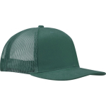 Boné de 6 painéis em sarja de algodão com pala plana 260 g/m2 cor verde-escuro vista lateral