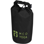 Saco impermeável compacto reciclado com fecho enrolável 1L cor preto vista impressão transfer