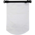 Saco de viagem impermeável de 10L com fecho enrolável cor branco terceira vista frontal