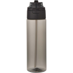 Garrafa com palhinha integrada e tampa de botão à prova de fugas 700ml cor preto segunda vista frontal