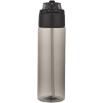 Garrafa com palhinha integrada e tampa de botão à prova de fugas 700ml cor preto segunda vista traseira