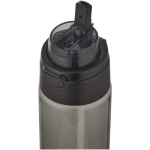 Garrafa com palhinha integrada e tampa de botão à prova de fugas 700ml cor preto vista detalhe 2