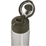 Garrafa com palhinha integrada e tampa de botão à prova de fugas 700ml cor verde-escuro vista detalhe 1