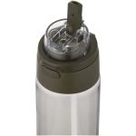 Garrafa com palhinha integrada e tampa de botão à prova de fugas 700ml cor verde-escuro vista detalhe 2