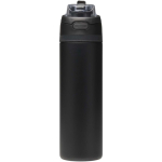 Garrafa de parede simples com palhinha rebatível acabamento mate 800ml cor preto segunda vista frontal