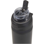 Garrafa de parede simples com palhinha rebatível acabamento mate 800ml cor preto vista detalhe 2