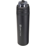 Garrafa de parede simples com palhinha rebatível acabamento mate 800ml cor preto vista impressa logo 2