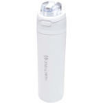 Garrafa de parede simples com palhinha rebatível acabamento mate 800ml cor branco vista impressa logo 2