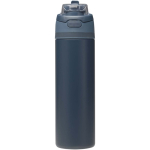 Garrafa de parede simples com palhinha rebatível acabamento mate 800ml cor azul-marinho segunda vista frontal