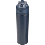 Garrafa de parede simples com palhinha rebatível acabamento mate 800ml cor azul-marinho