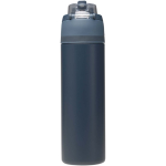 Garrafa de parede simples com palhinha rebatível acabamento mate 800ml cor azul-marinho segunda vista traseira