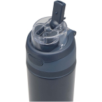 Garrafa de parede simples com palhinha rebatível acabamento mate 800ml cor azul-marinho vista detalhe 2