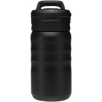 Garrafa desportiva 350ml com palhinha rebatível à prova de fugas cor preto segunda vista frontal