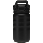 Garrafa desportiva 350ml com palhinha rebatível à prova de fugas cor preto segunda vista traseira