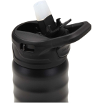 Garrafa desportiva 350ml com palhinha rebatível à prova de fugas cor preto vista detalhe 1