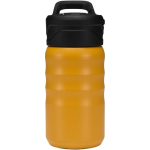 Garrafa desportiva 350ml com palhinha rebatível à prova de fugas cor amarelo segunda vista frontal