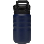 Garrafa desportiva 350ml com palhinha rebatível à prova de fugas cor azul-marinho segunda vista traseira
