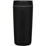 Copo térmico de parede dupla com tampa de rosca incluída 480ml cor preto segunda vista frontal