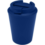 Copo térmico de parede dupla com tampa de rosca anti-derrame 300ml cor azul