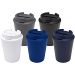 Copo térmico de parede dupla com tampa de rosca anti-derrame 300ml cor azul segunda vista várias cores