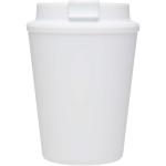 Copo térmico de parede dupla com tampa de rosca anti-derrame 300ml cor branco segunda vista frontal