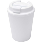 Copo térmico de parede dupla com tampa de rosca anti-derrame 300ml cor branco