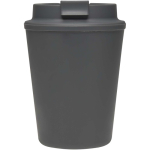 Copo térmico de parede dupla com tampa de rosca anti-derrame 300ml cor cinzento segunda vista frontal