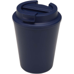 Copo térmico de parede dupla com tampa de rosca anti-derrame 300ml cor azul-marinho