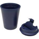 Copo térmico de parede dupla com tampa de rosca anti-derrame 300ml cor azul-marinho segunda vista