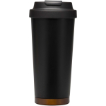 Copo térmico de parede dupla em aço inoxidável mate 480ml cor preto segunda vista frontal