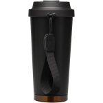 Copo térmico de parede dupla em aço inoxidável mate 480ml cor preto segunda vista traseira