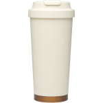 Copo térmico de parede dupla em aço inoxidável mate 480ml cor bege segunda vista frontal