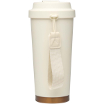 Copo térmico de parede dupla em aço inoxidável mate 480ml cor bege segunda vista traseira