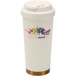 Copo térmico de parede dupla em aço inoxidável mate 480ml cor bege