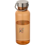 Garrafa de água com tampa de rosca e pega em aço inoxidável 600ml cor cor-de-laranja vista impressão tampografia