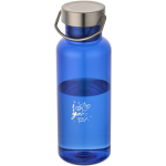 Garrafa de água com tampa de rosca e pega em aço inoxidável 600ml cor azul real vista impressão tampografia
