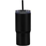 Copo térmico de parede dupla com tampa anti-derrame 540ml cor preto segunda vista frontal