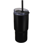 Copo térmico de parede dupla com tampa anti-derrame 540ml cor preto
