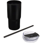 Copo térmico de parede dupla com tampa anti-derrame 540ml cor preto segunda vista