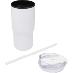Copo térmico de parede dupla com tampa anti-derrame 540ml cor branco segunda vista