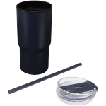Copo térmico de parede dupla com tampa anti-derrame 540ml cor azul-marinho segunda vista