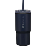 Copo térmico de parede dupla com tampa anti-derrame 540ml cor azul-marinho vista impressa logo 2