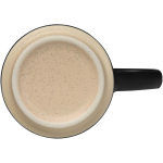 Caneca empilhável em cerâmica com base moderna não vidrada 180 ml cor preto vista detalhe 1