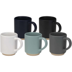 Caneca empilhável em cerâmica com base moderna não vidrada 180 ml cor preto segunda vista várias cores