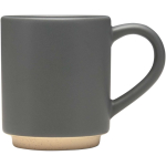 Caneca empilhável em cerâmica com base moderna não vidrada 180 ml cor cinzento segunda vista com lateral