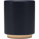 Caneca empilhável em cerâmica com base moderna não vidrada 180 ml cor azul-marinho segunda vista frontal